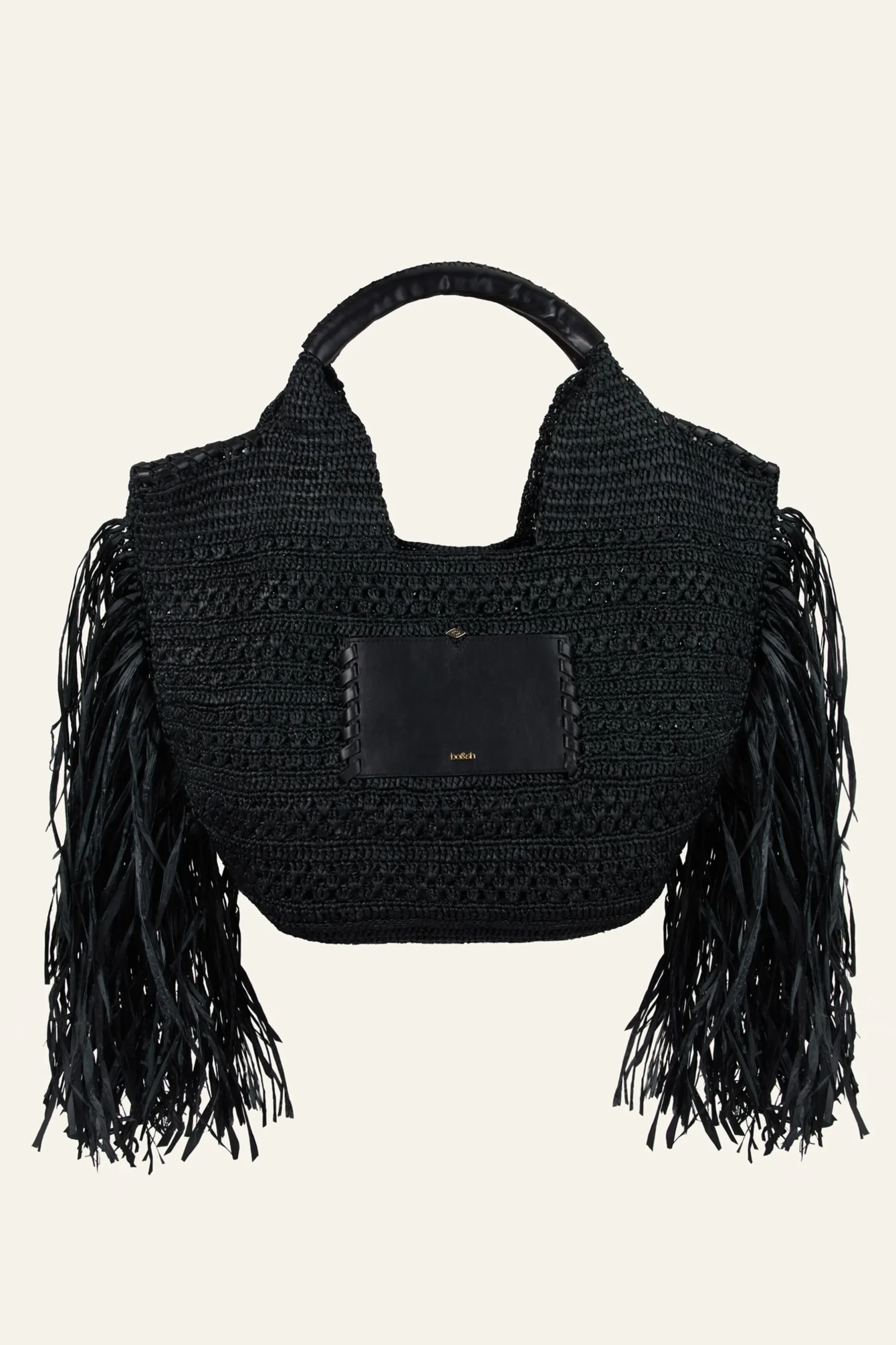 ARA fringed raffia straw bag