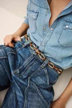 BAPTISTE leather statement belt