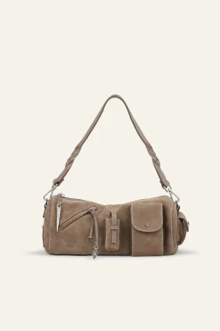 BENI suede baguette bag