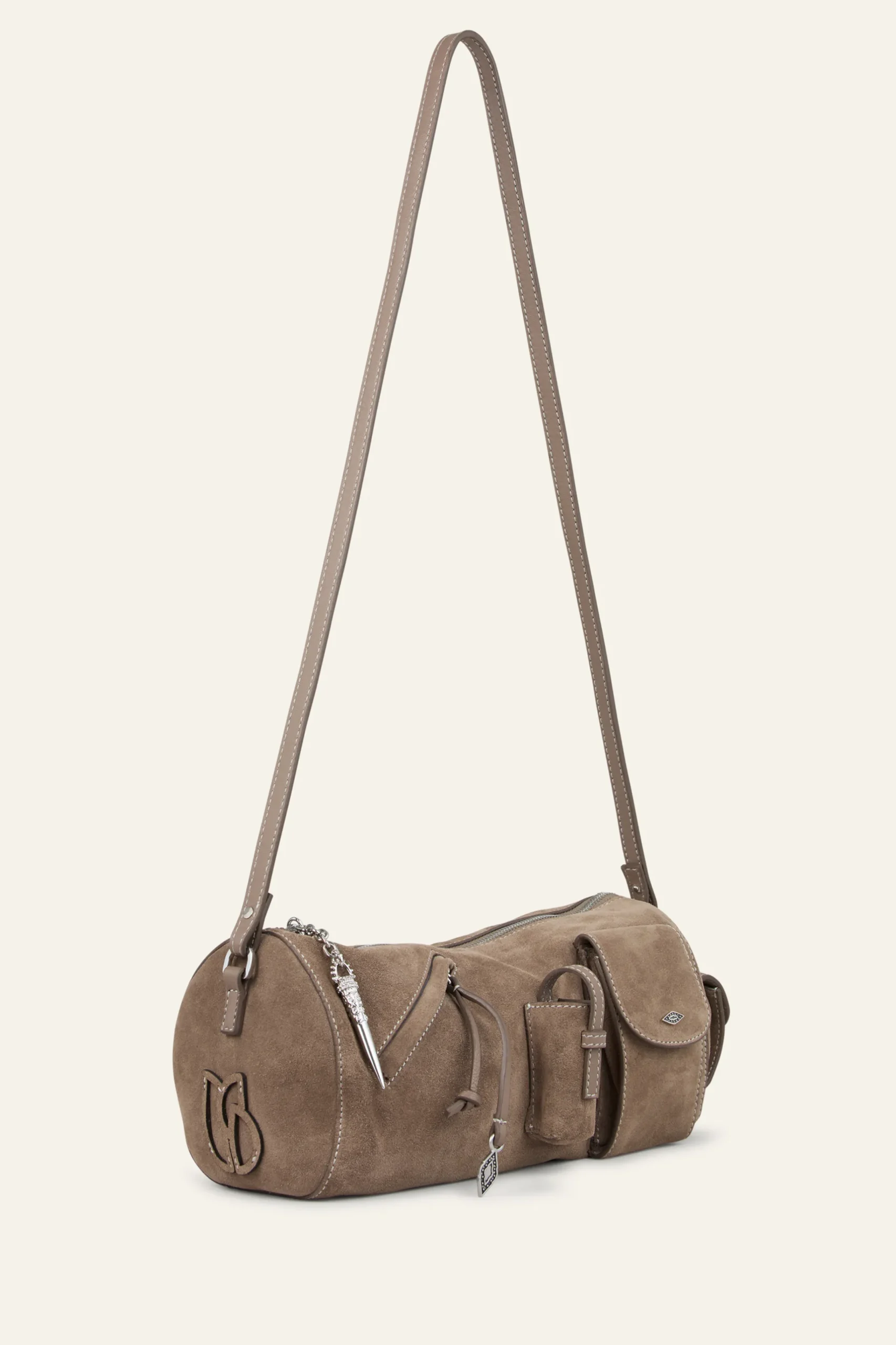 BENI suede baguette bag