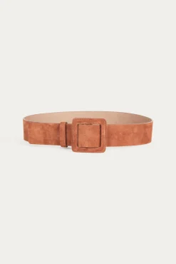 BETTY leather square buckle belt