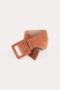 BETTY leather square buckle belt