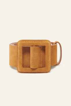 BETTY suede square buckle belt