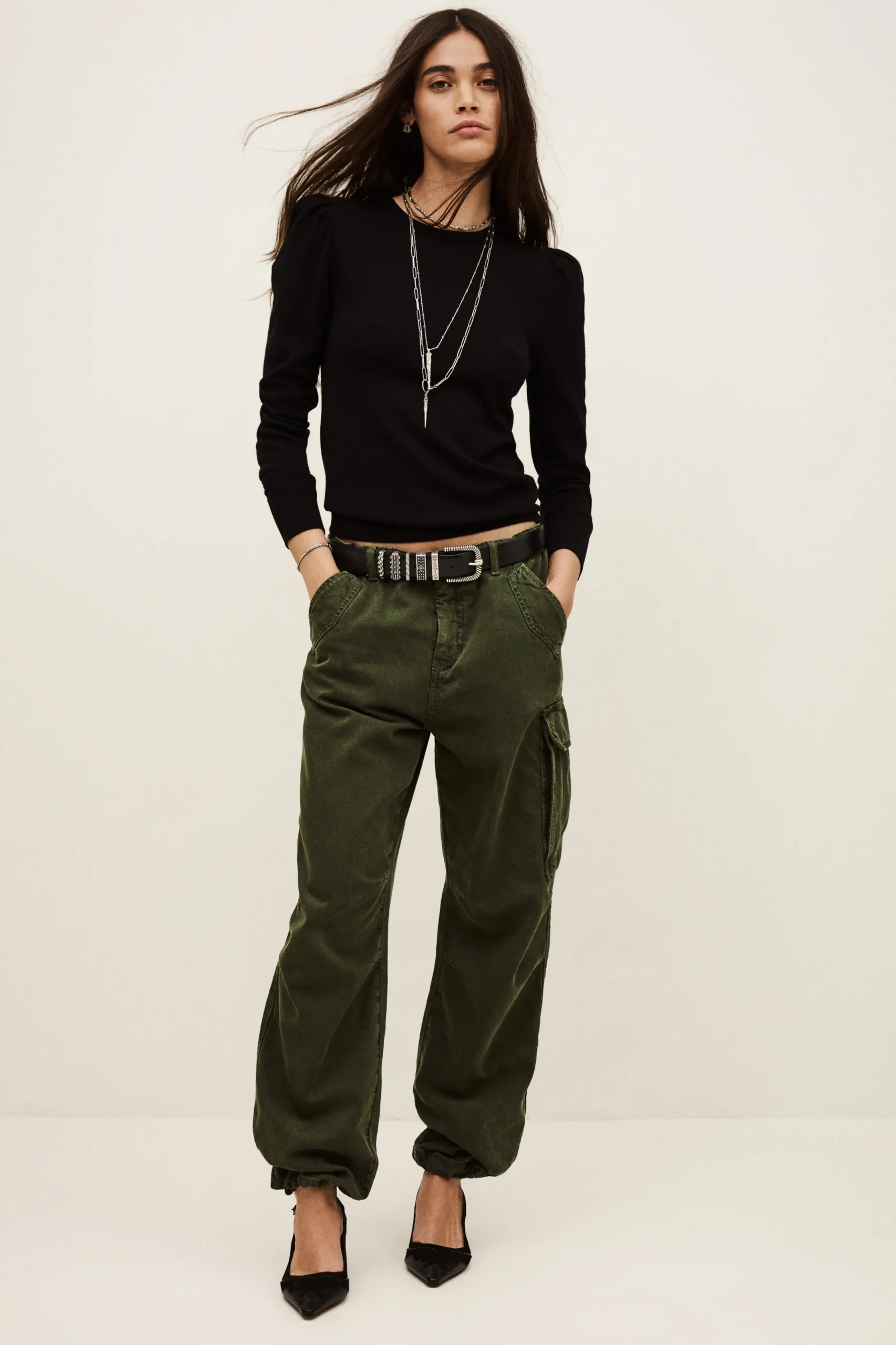 BRITANIE sweater with long balloon sleeves