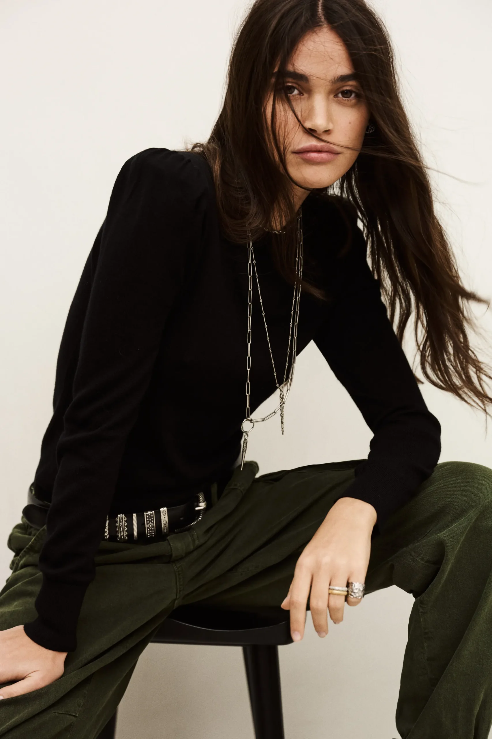 BRITANIE sweater with long balloon sleeves