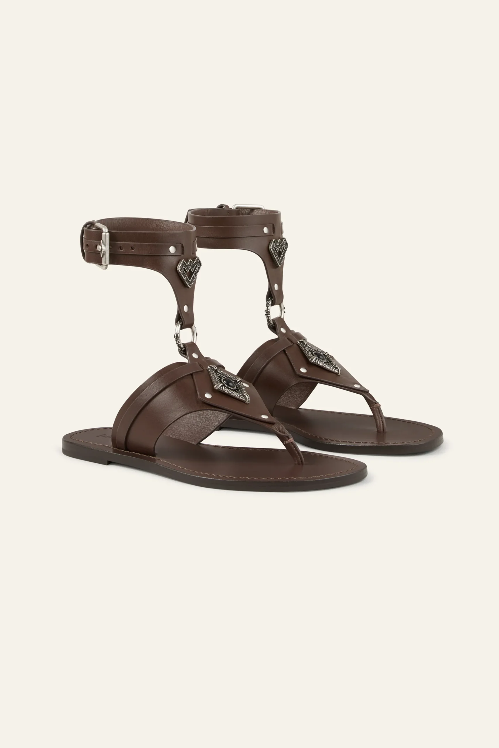 CORFOU flat leather sandals