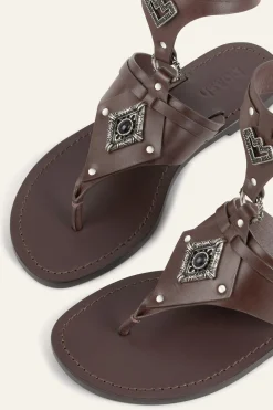 CORFOU flat leather sandals
