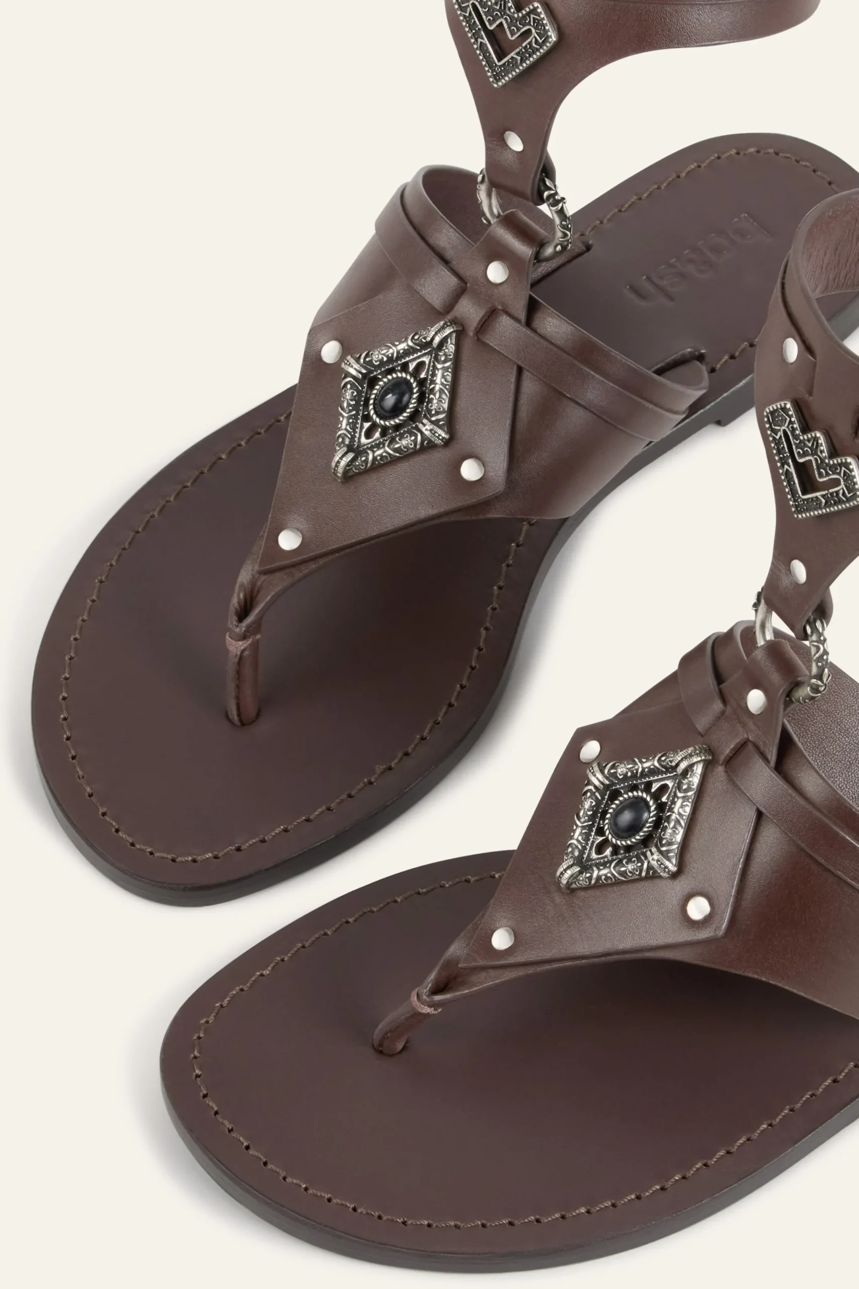 CORFOU flat leather sandals