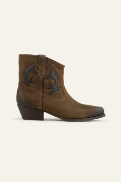 CURTIS suede cowboy ankle boots