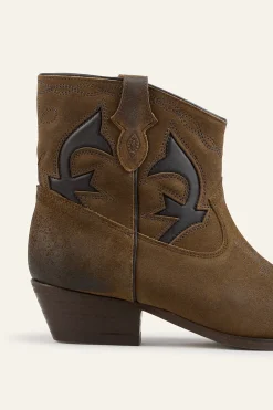 CURTIS suede cowboy ankle boots