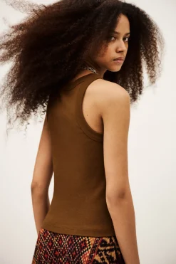 CYNDA ribbed cotton top
