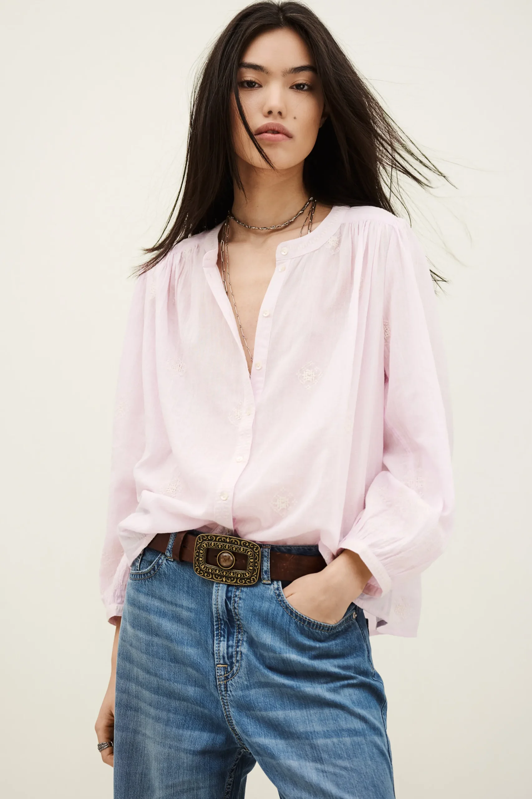 DUHA oversized cotton blouse
