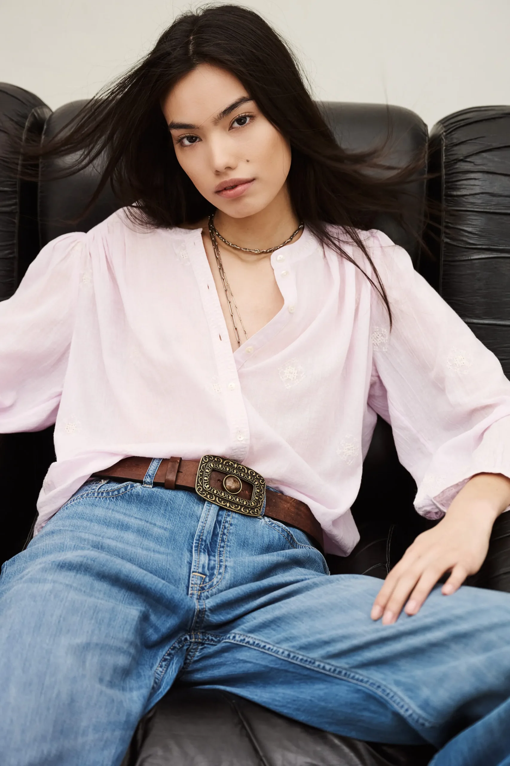 DUHA oversized cotton blouse