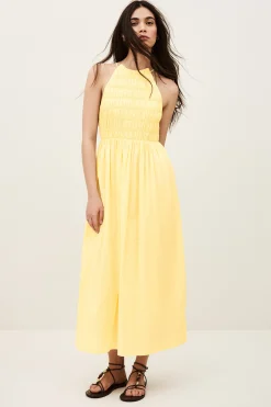 ERIS smocked maxi dress