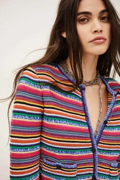 FANNY round striped cardigan