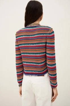 FANNY round striped cardigan