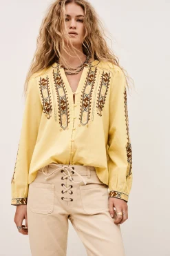 FAUSTINA embroidered blouse, sleeves