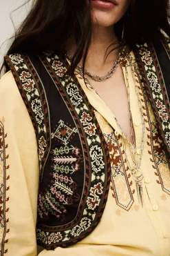 FOSCA cropped embroidered cardigan