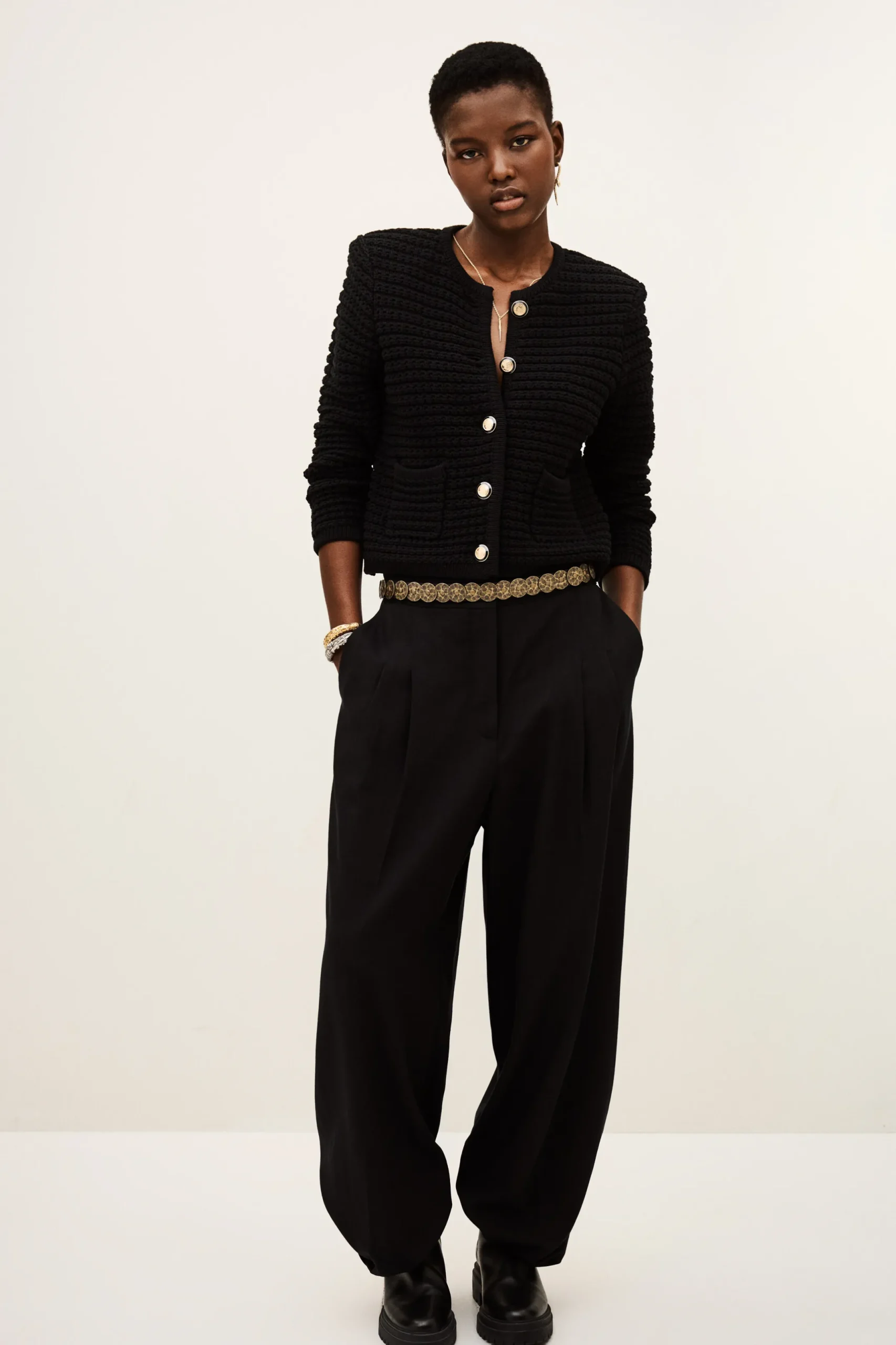 GASPARD decorative knit cardigan