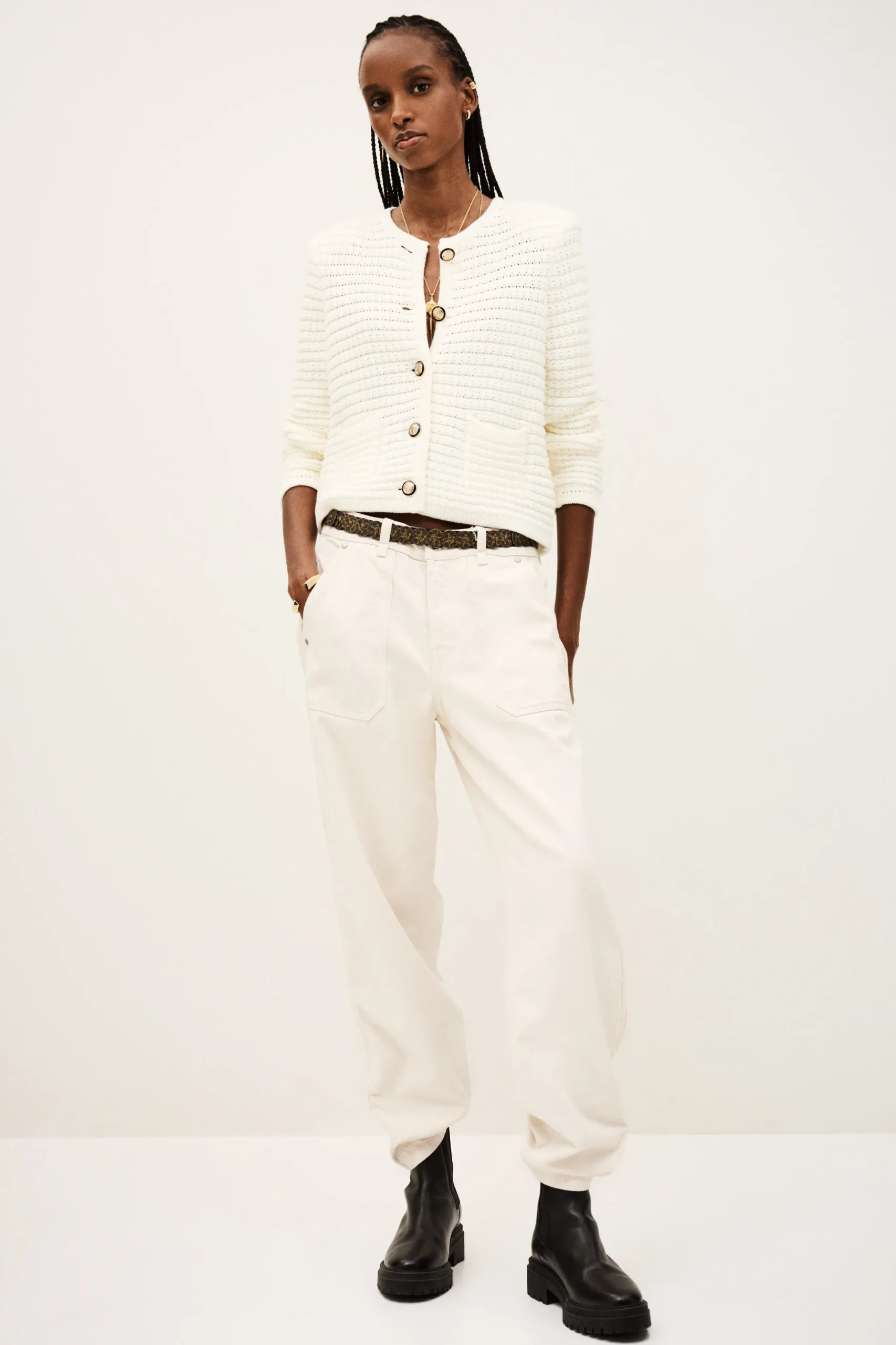 GASPARD decorative knit cardigan