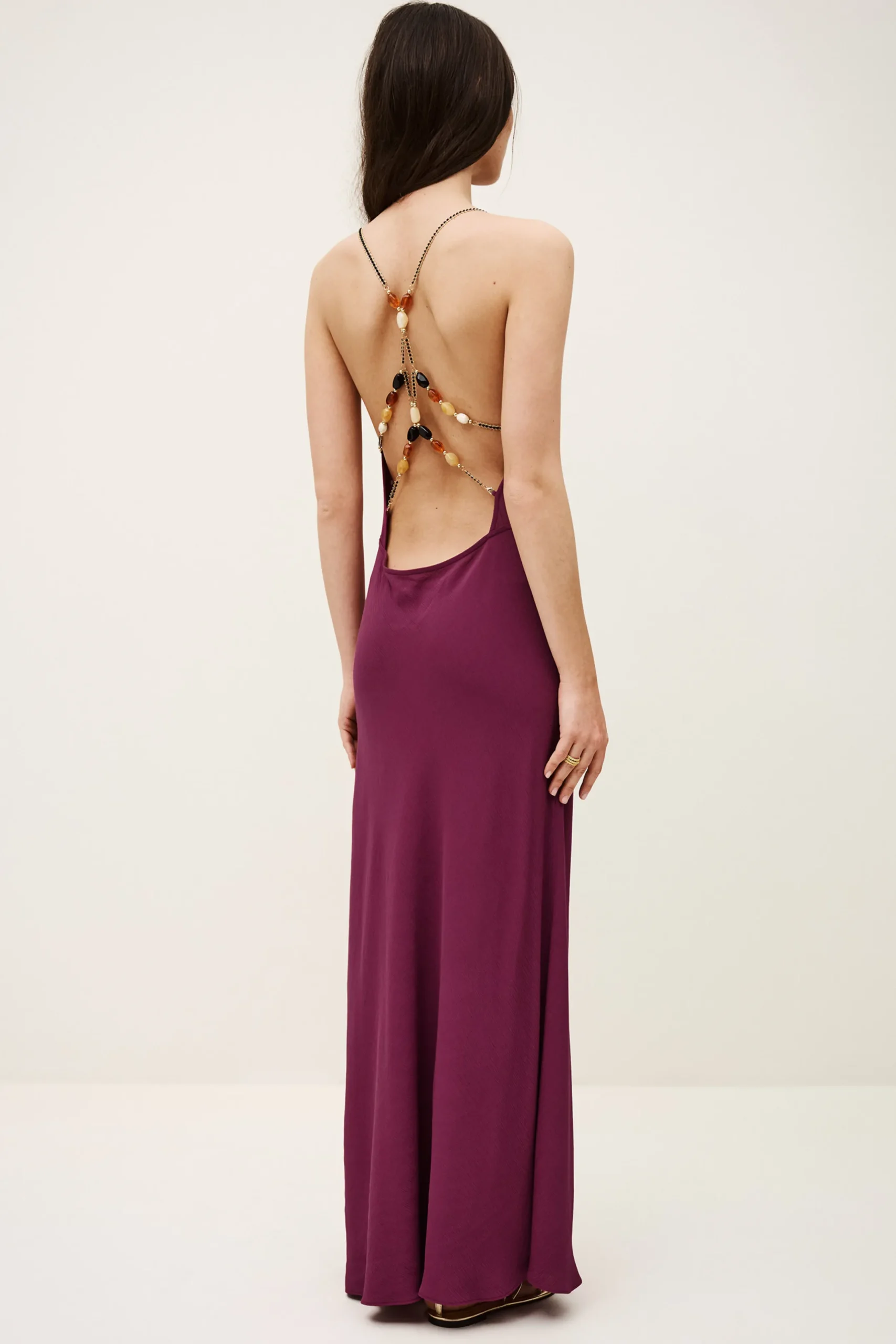 HANY fluid viscose backless dress