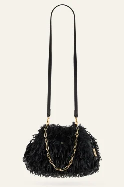 JUNE feathered clutch