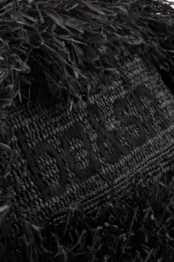 JUNE fringed raffia clutch