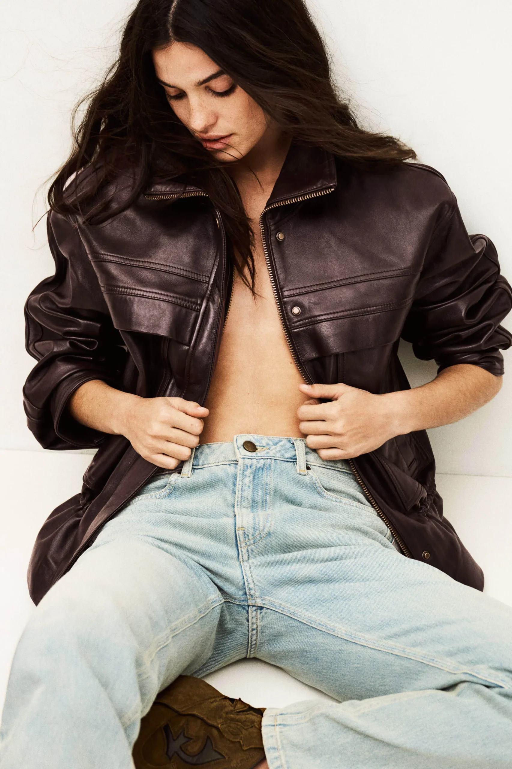 KASSIA oversize leather jacket