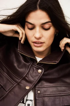 KASSIA oversize leather jacket