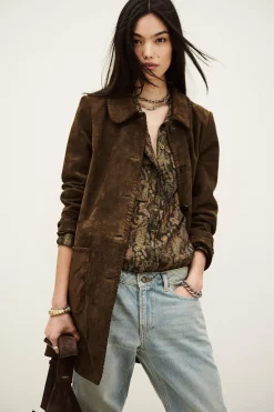 MAENA long suede coat