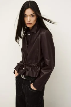 MANITA cropped leather jacket