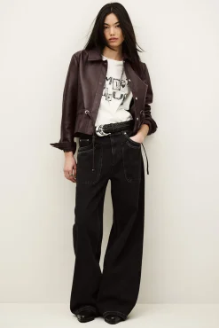 MANITA cropped leather jacket