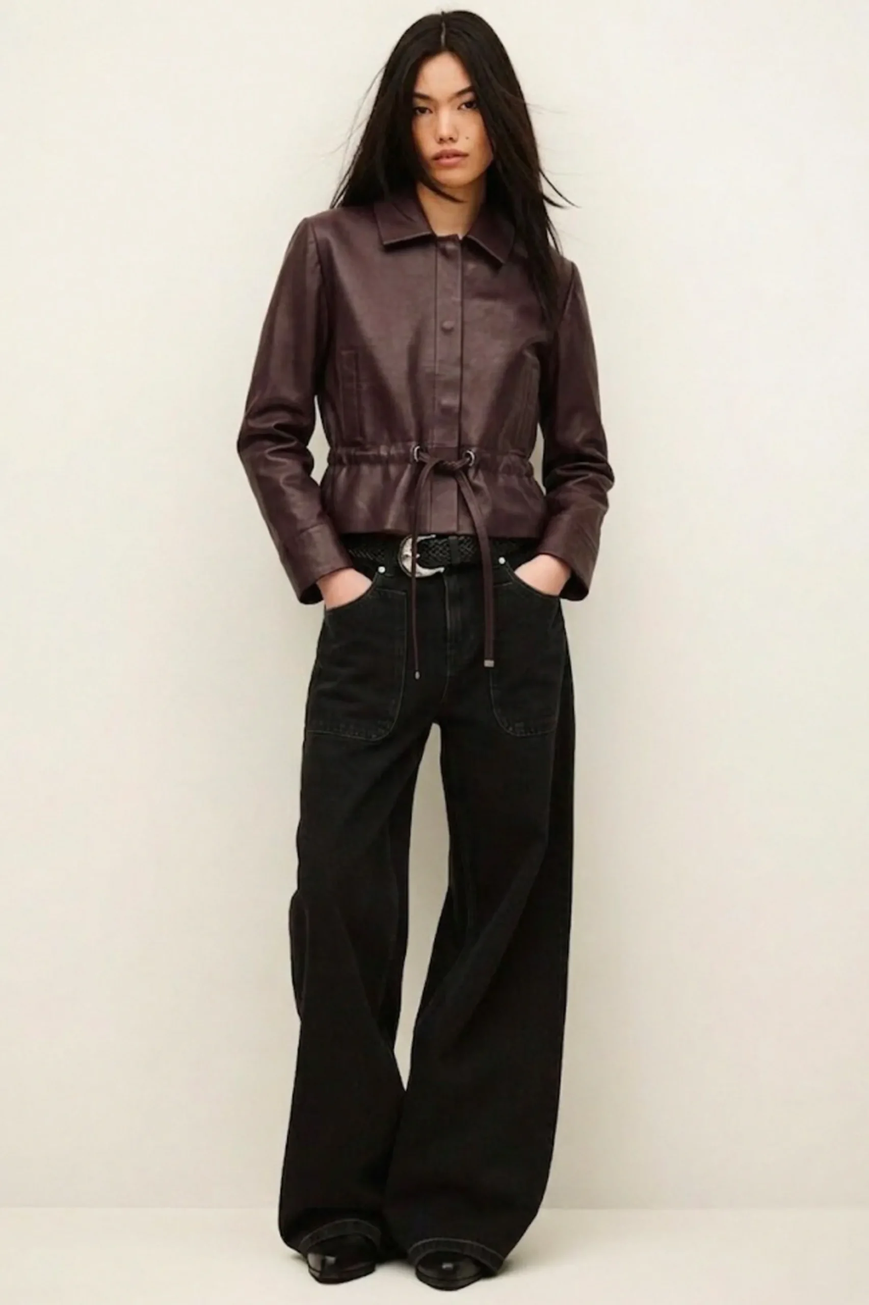 MANITA cropped leather jacket