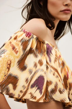 MANTHEA strapless ruffled top