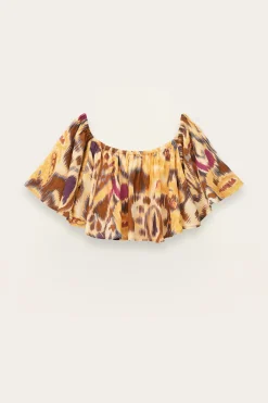 MANTHEA strapless ruffled top