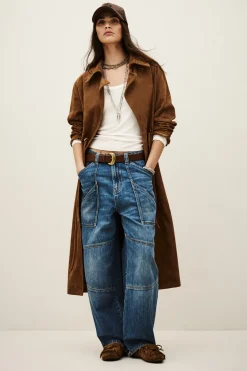 MATTE long leather coat