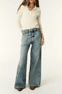 MELLOU wide-leg blue jeans