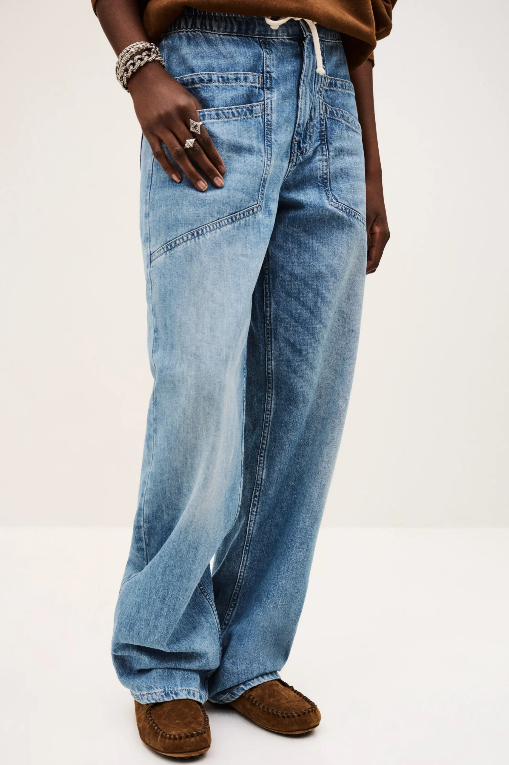 MIMA elastic waist jeans
