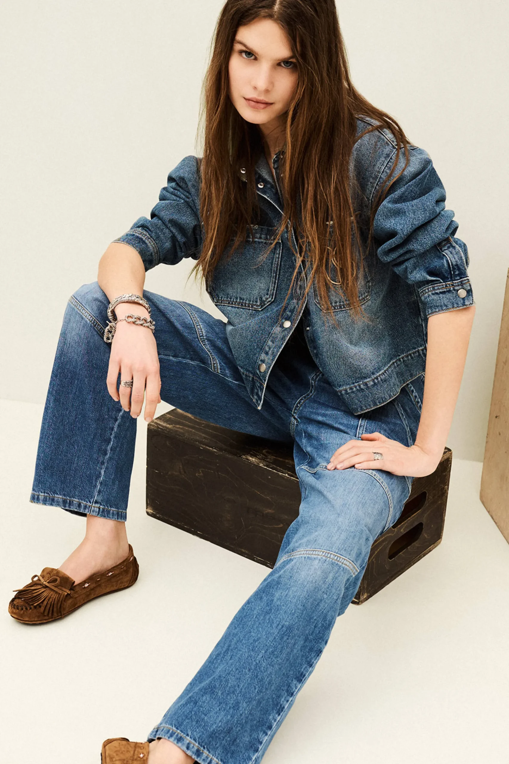 MOYCE textured cargo jeans