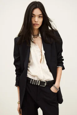 NISHA straight-fit tailored blazer