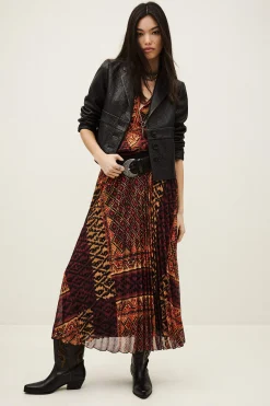 OLGIA patterned midi skirt