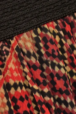 OLGIA patterned midi skirt