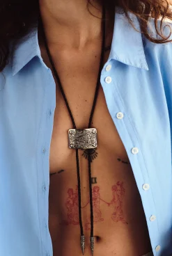 ORTAN silver bolo tie