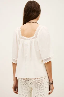 PARLY embroidered lace top