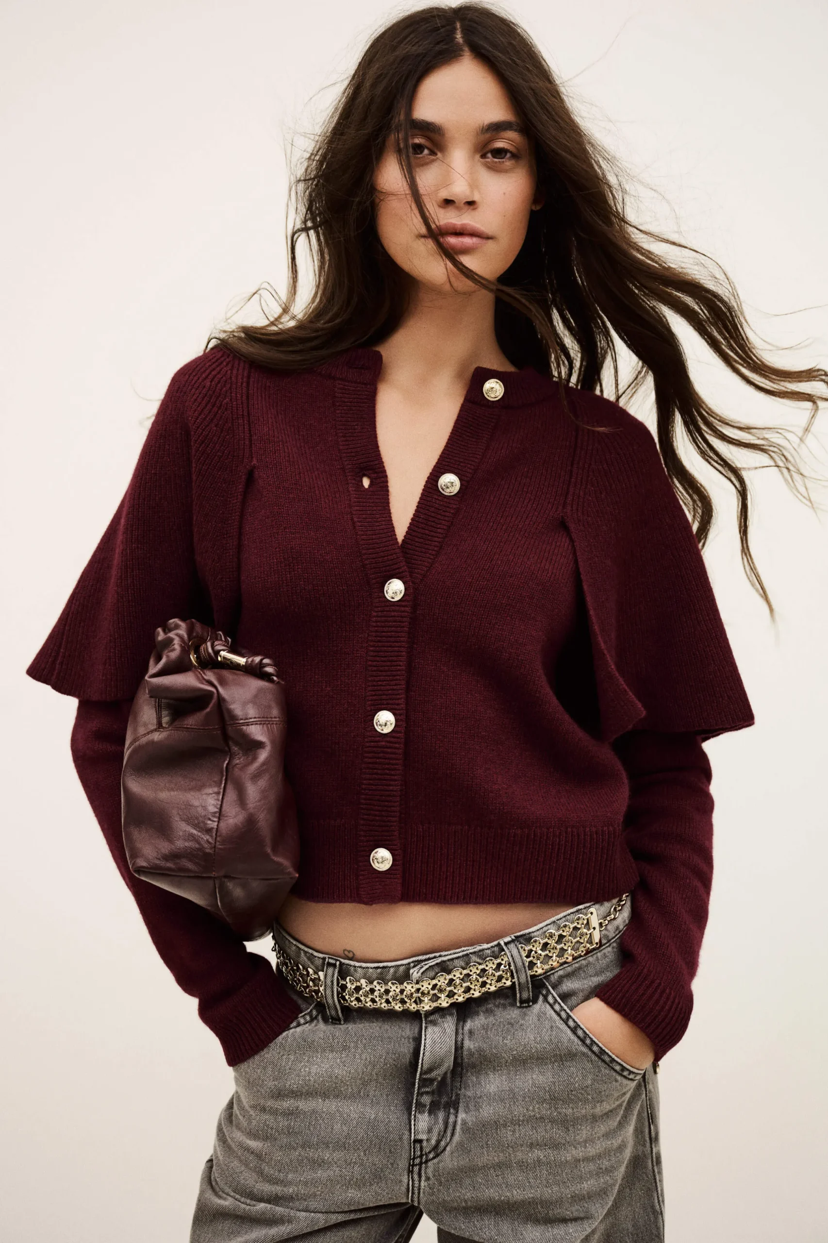 PEGG cropped knit cardigan