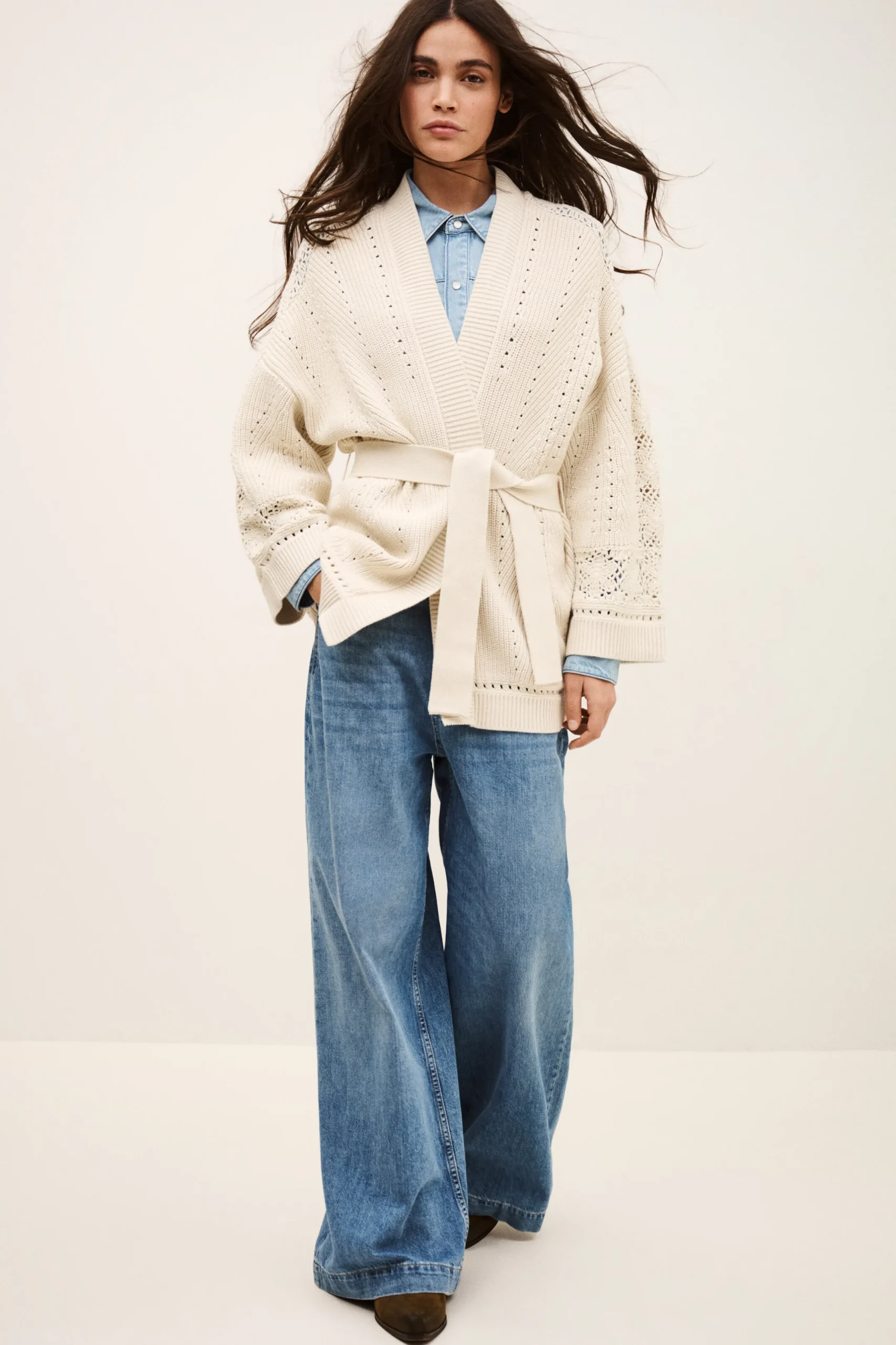 PERINE long knit cardigan