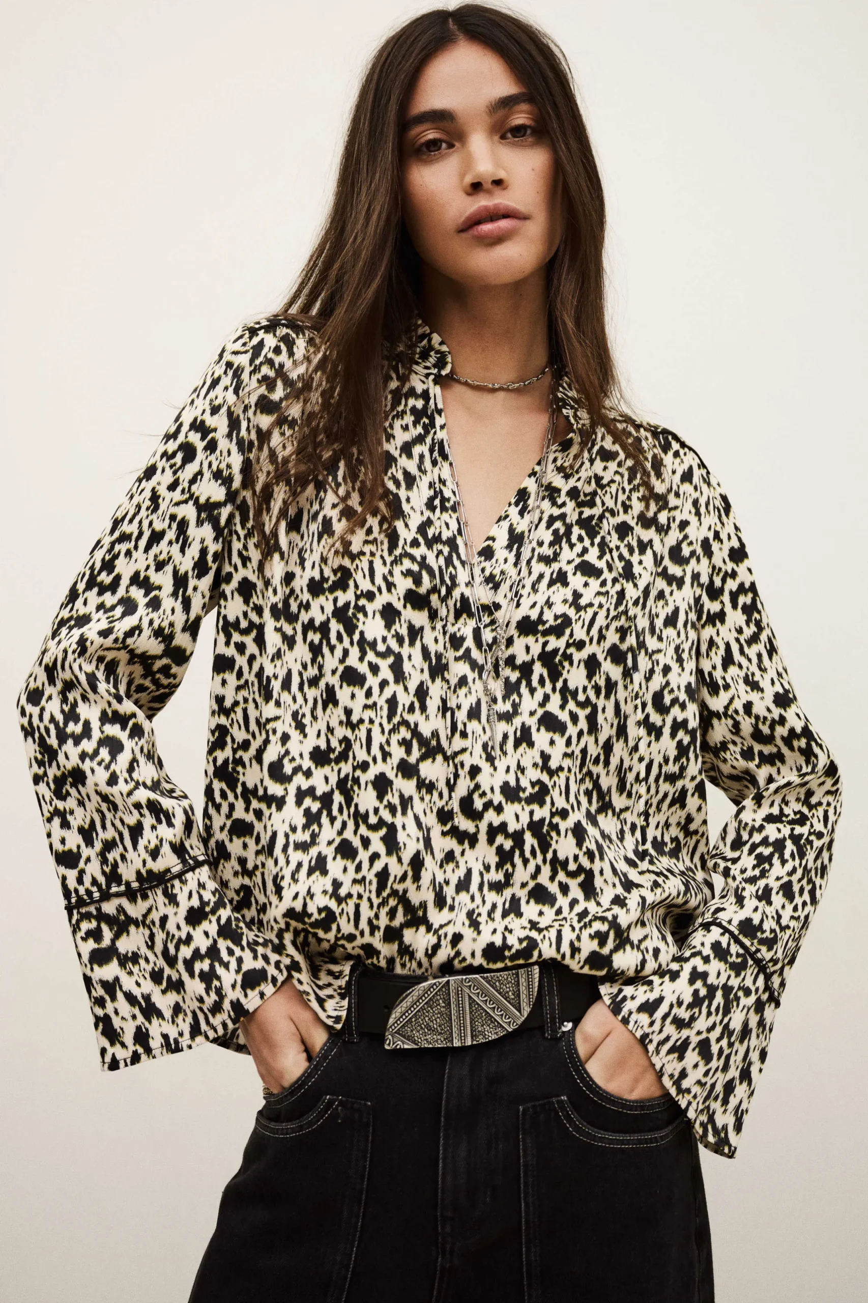 PIA long patterned blouse