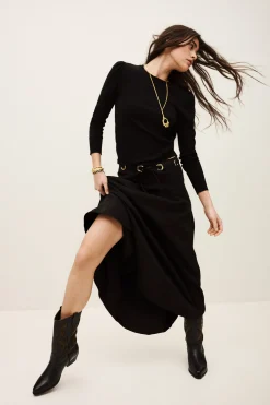 PONIA waisted midi skirt