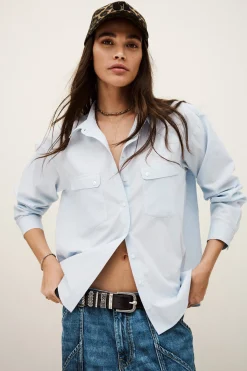 PORZIA loose-fitting striped shirt