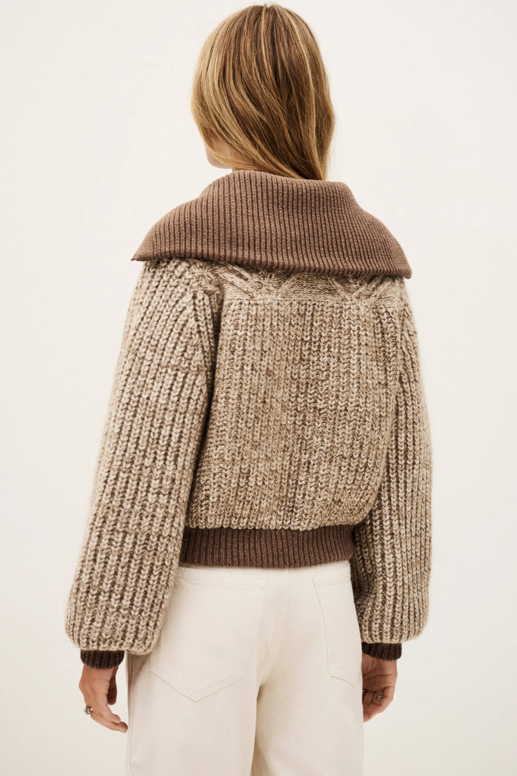 RABEL knitted zip cardigan